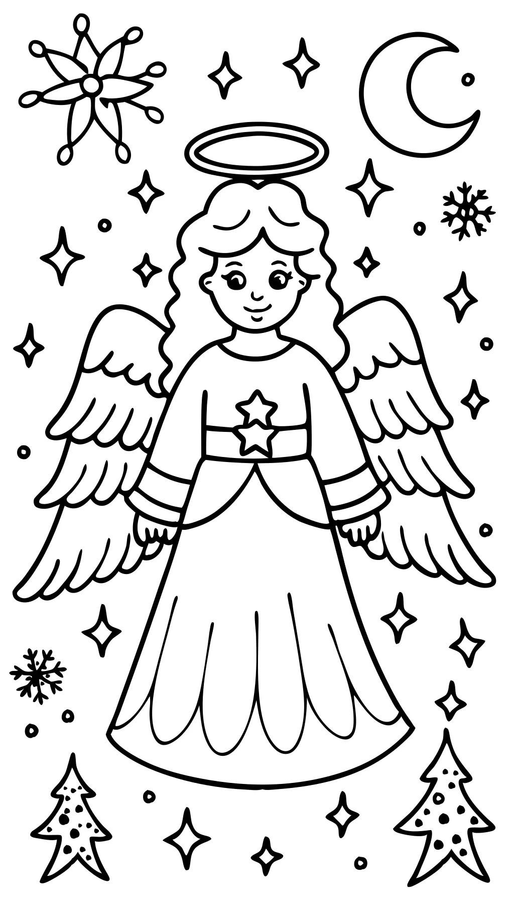 coloriage d’ange de Noël